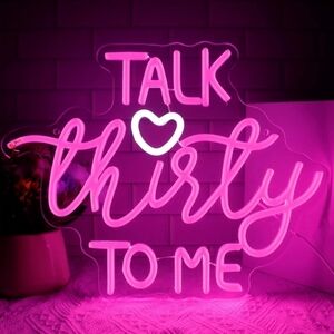Pink Neon Sign 'Talk Thirty to Me' 30th Birthday